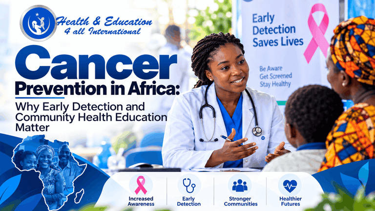 Cancer prevention in Africa through community health education and early detection awareness